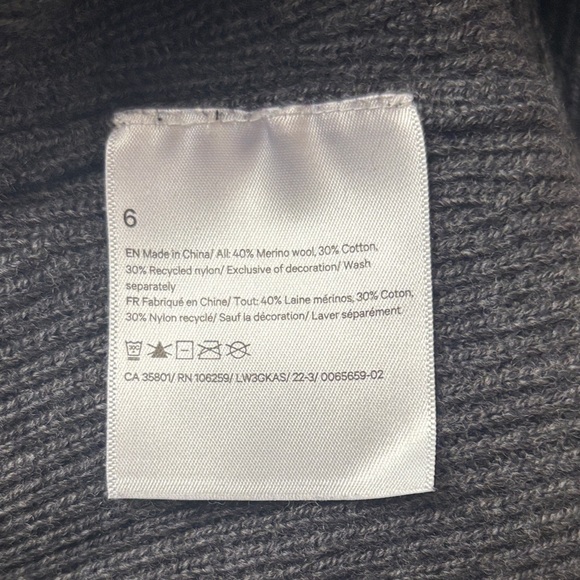 Lululemon Merino Wool  Heather Gray Ribbed Crewneck Sweater Women’s Size 6 - Picture 11 of 11